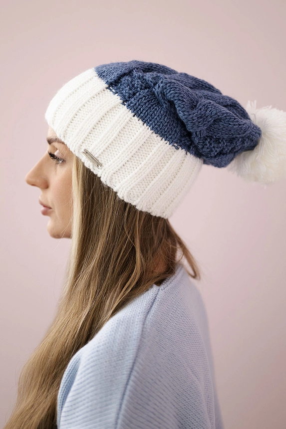 Paris fleecová čepice K212 denim+white