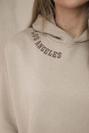 Isoliertes Set mit Stickerei Los Angeles hellbeige