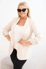 Moteriška švarkas Plus Size be užsegimo su pamušalu XL/2XL bežinė