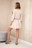Dress with sequin pocket beige