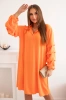 Oversized dress with decorative sleeves orange