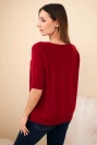 Damenpullover aus Viskose mit kurzen Ärmeln bordeaux