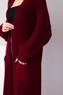 Pullover lange Strickjacke weinrot