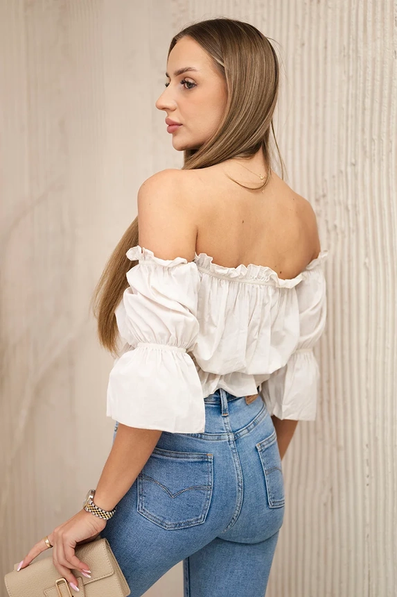 Spanische Bluse beige