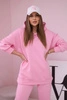 Apšiltintas rinkinys su džemperiu su gobtuvu šviesiai rožinės spalvos