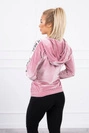 Velor sweatshirt with a hood powdered pink