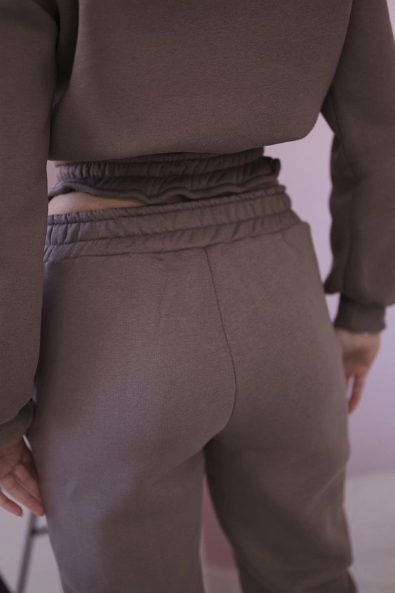 Isolierset mit kurzem Sweatshirt mocca