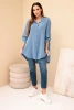 Koszula bawełniana muślinowa Plus Size jeansowa