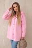 Insulated cotton sweatshirt with decorative buttons light pink