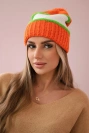 Kinga Damenmütze K297 orange+grün neon+weiß