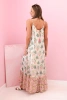 Women's dress with straps made of light viscose pink