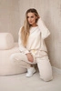 Velour set sweatshirt + pants light beige