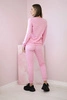 Women's cotton set with a decorative heart candy pink