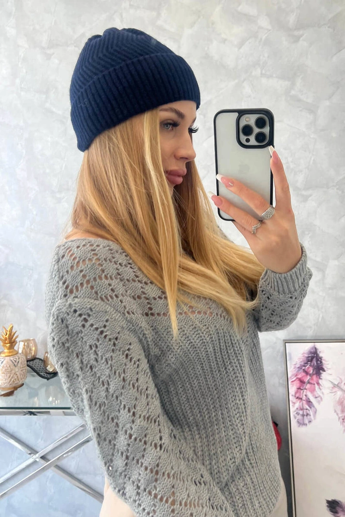 Plona kepurė Oliwia K252 tamsiai mėlyna