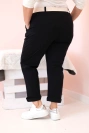 Damenhose Punto Milano Winter Plus Size mit Gürtel schwarz