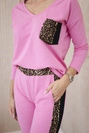 Leopardenmuster-Set hellrosa