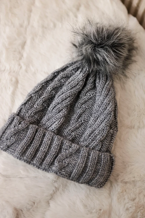 Fleece-Karomütze K226 dunkelgrau