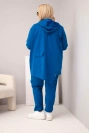 Komplet damski bawełniany Plus Size z bluzą i spodniami chabrowy