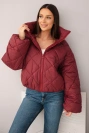 Women's quilted jacket with wide sleeves burgundy