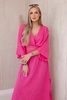 Муслиновое платье с вышивкой на талии розовый