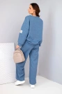 Komplet damski masełko bluza + spodnie jeansowy melanż