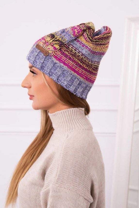 Cap with fleece Monika K256 fuchsia+purple