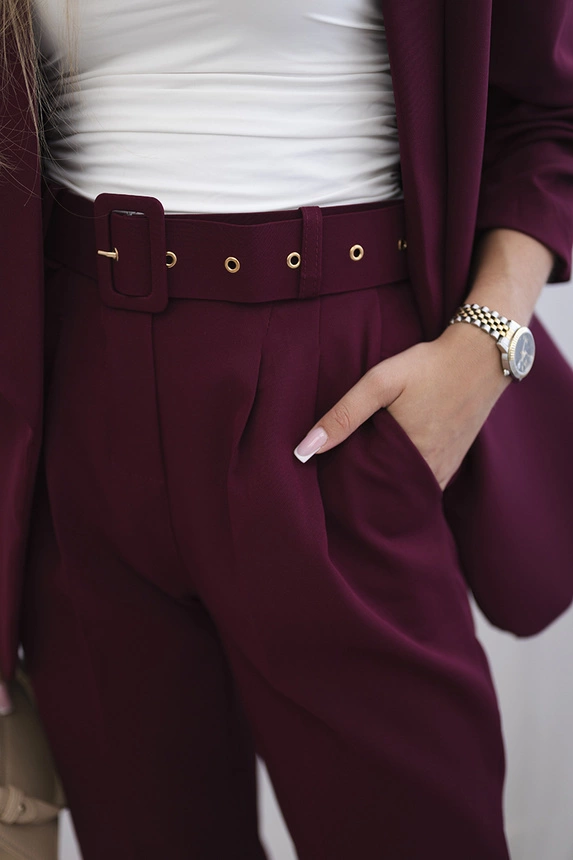 Elegant set of jackets and trousers burgundy