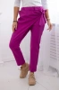 Trousers tied with an asymmetrical front plum