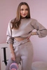 Isoliertes Set mit kurzem Sweatshirt dunkelbeige