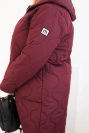 Damenjacke Plus Size Winter gesteppte mit Kapuze pflaumenfarben