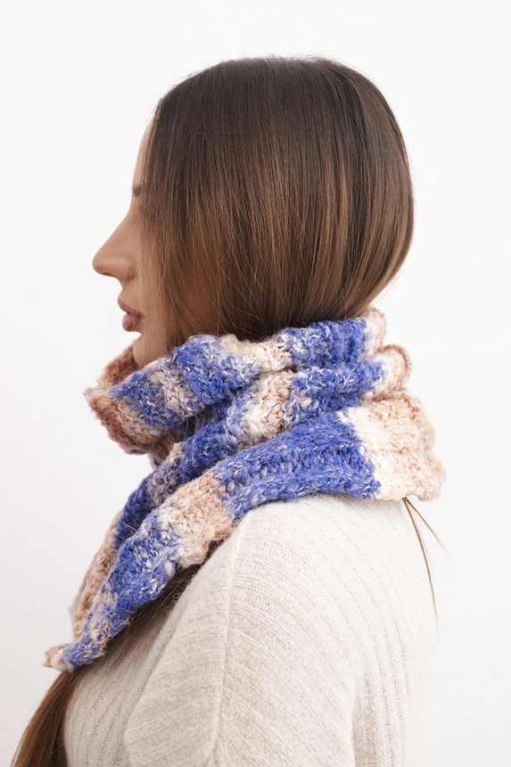 Damen Wollschal weicher Wickelkragen Winter KN21 lila