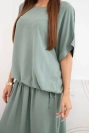 Damen-Set aus Viskose mit Bluse und Rock khaki