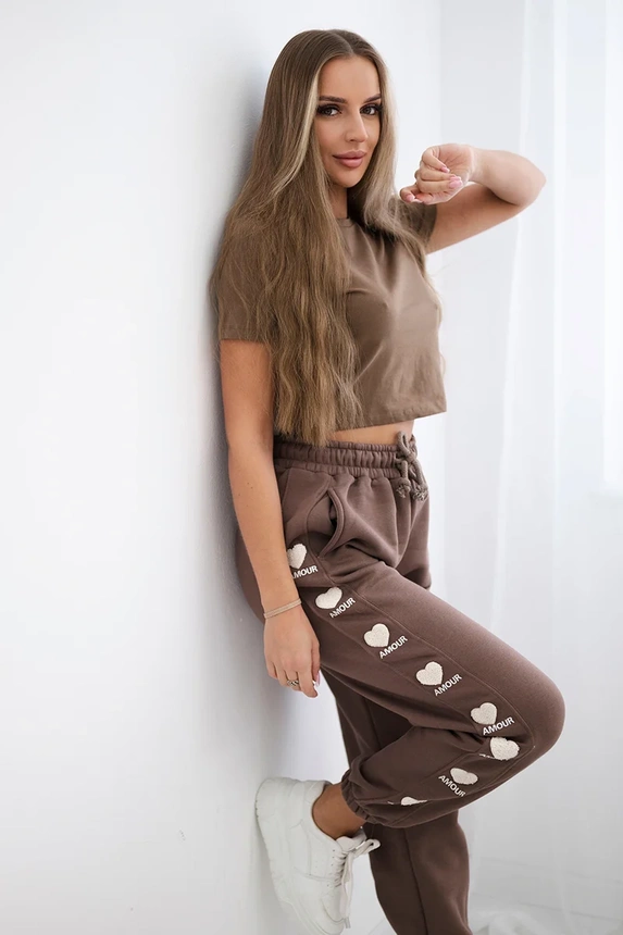 Amour cotton trousers mocca