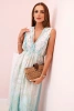 Women's viscose dress with embroidery mint