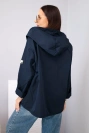 Women's spring jacket with hood and drawstring navy blue