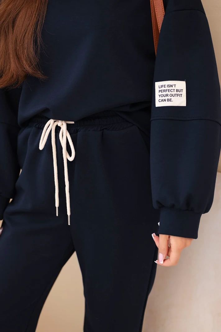 Set sweatshirt + pants buttery fabric navy blue