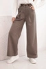 Damenhose mit weitem Bein und Gürtel fango