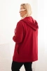 Bluza damska Plus Size bawełniana z kapturem i dużą literą H bordowa