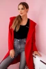 Long cardigan with hood red