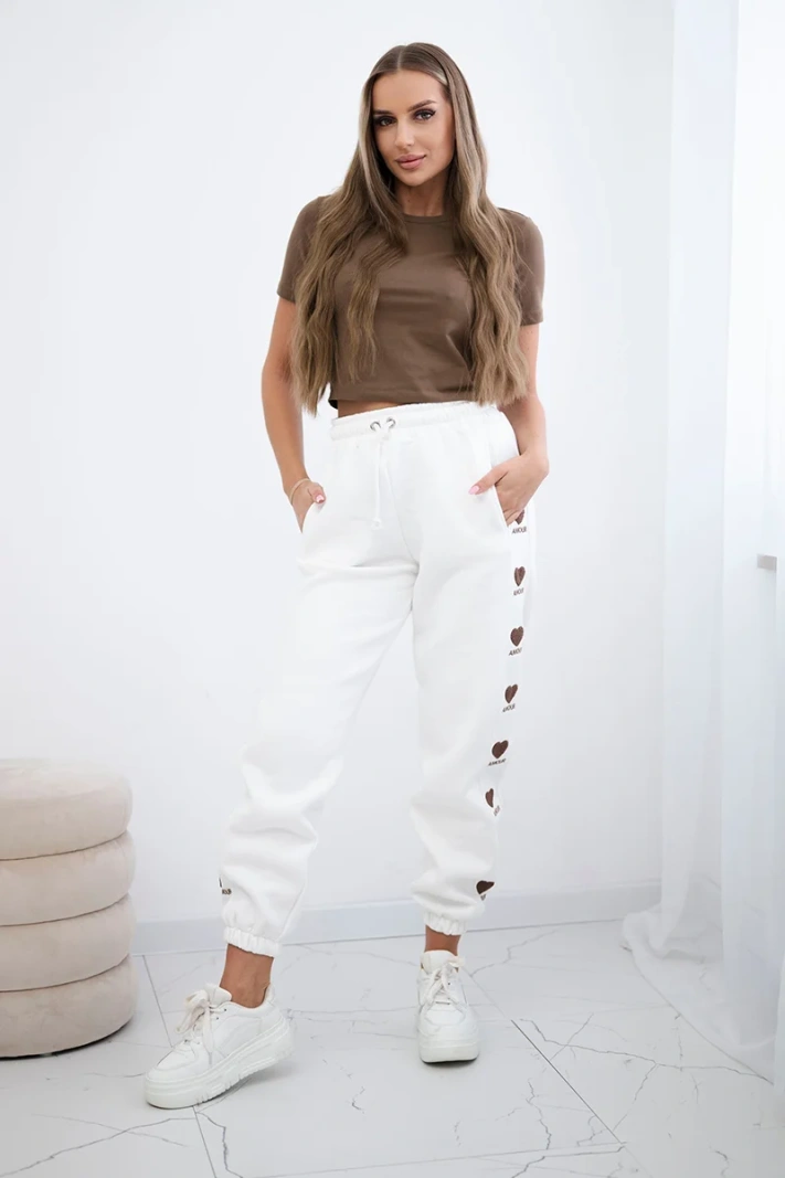 Amour cotton trousers ecru