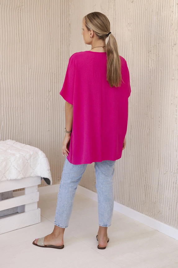 Oversized blúzka s príveskom fuchsia