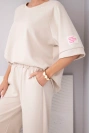 Damen-Set aus butterweicher Viskose, Sweatshirt und weite Hose hellviolett
