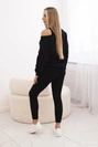 3-dielny set mikina + top + legíny čierna