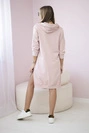Dress with a hood and longer back dark powdered pink