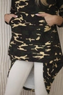 Mikina moro s dlouhými zády khaki+hnědá