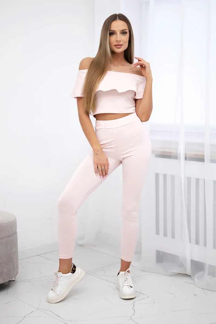 Rüschenset Puder rosa