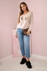 Damen-Sweatshirt mit Pailletten-Schriftzug beige