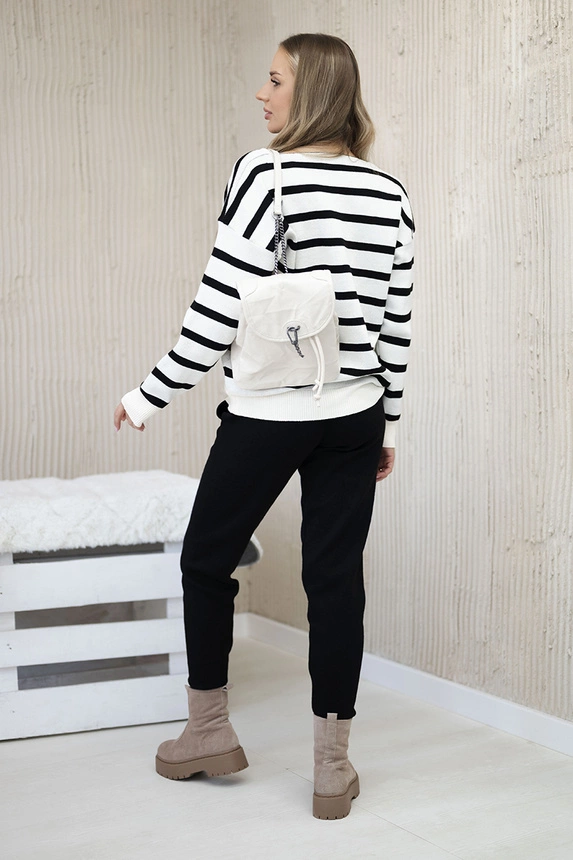 Sweater set Striped sweatshirt + Pants black