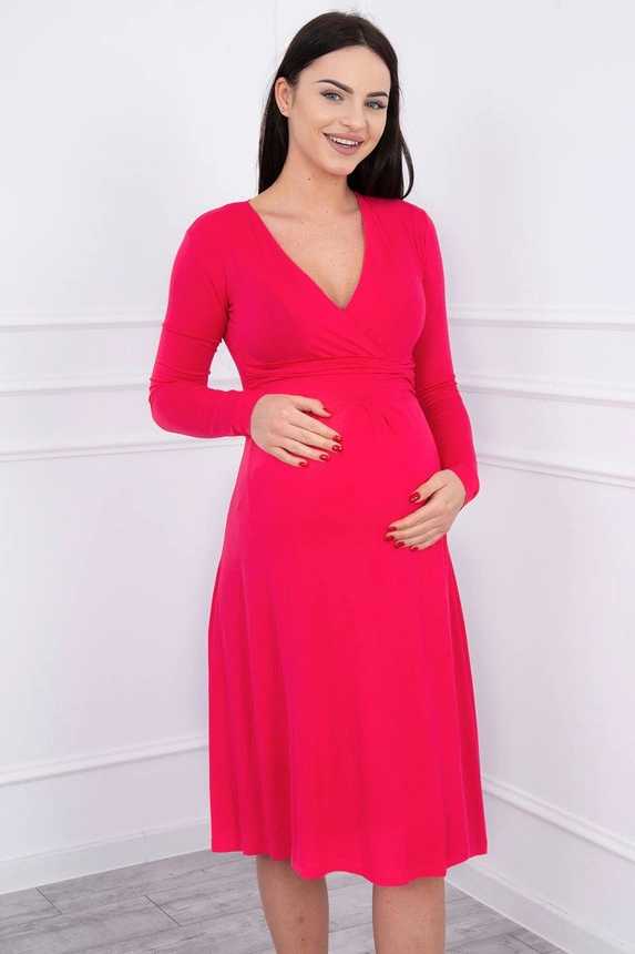 Kleid mit Ausschnitt unter der Büste fuchsia