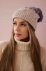 Čapica s fleece Alice K248 béžová+fialový
